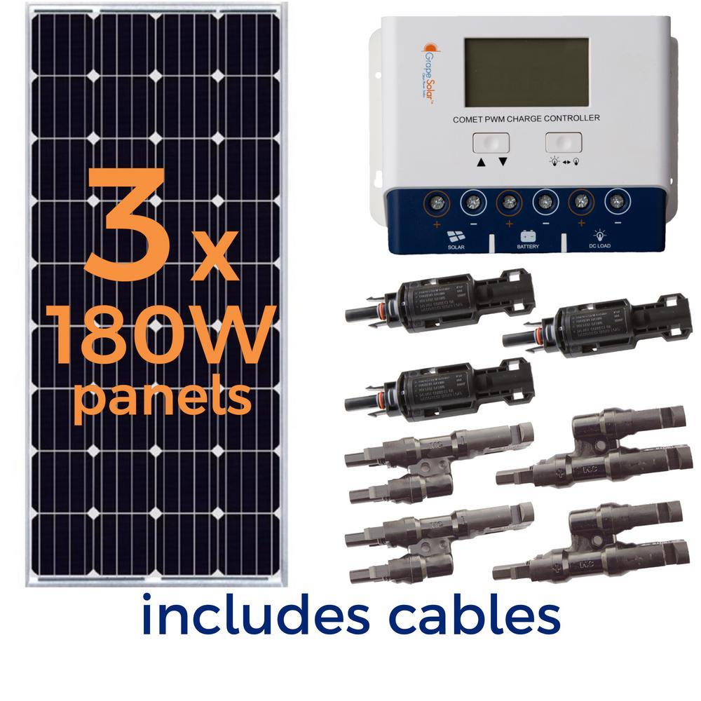 Grape Solar GS-540-KIT-BT Off-Grid Power-Kit 12-Volt Portable Solar Power Kit