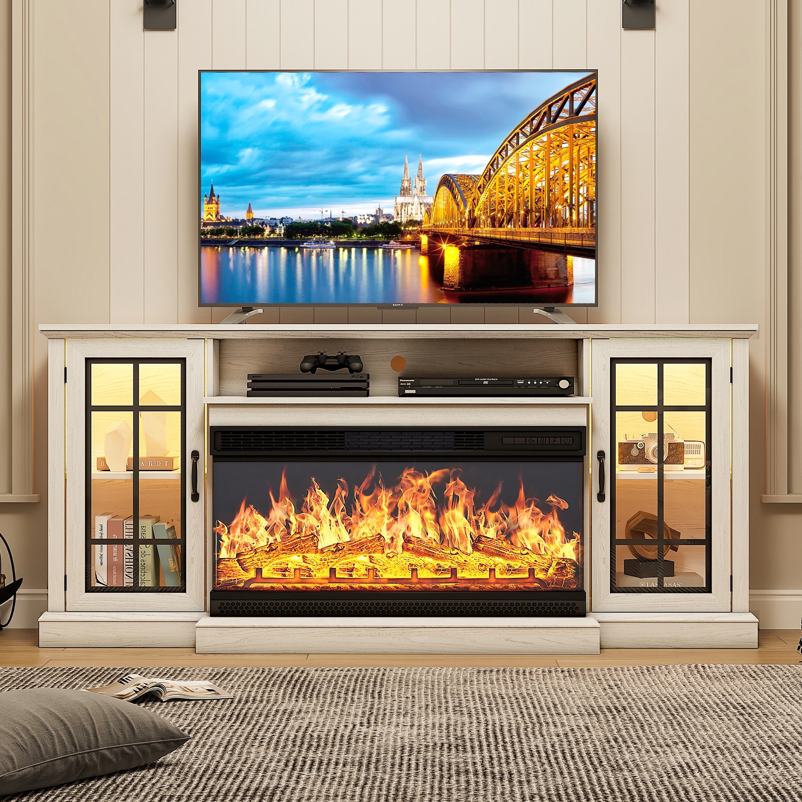 AOXUN H21033WH+H20023 Electric-Fireplaces - View #3