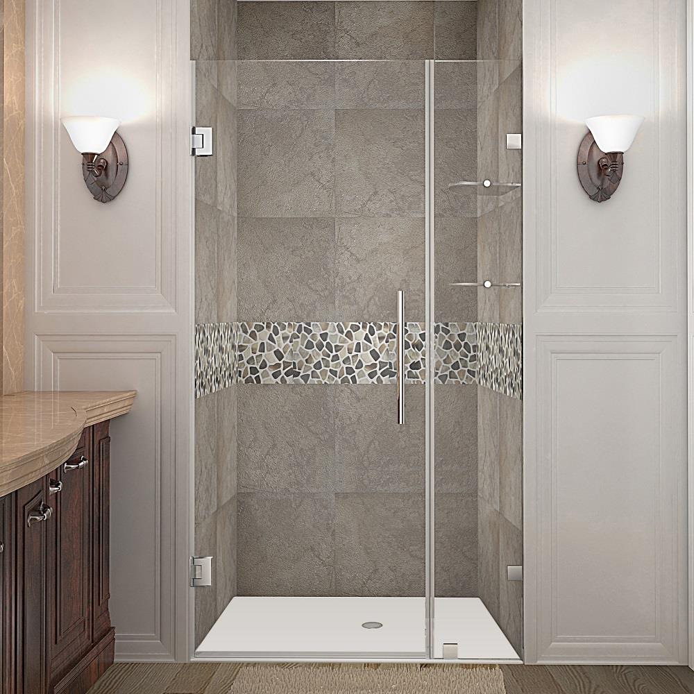 Aston Nautis GS 39-1/4-in to 40-1/4-in x 72-in Frameless Hinged Shower ...