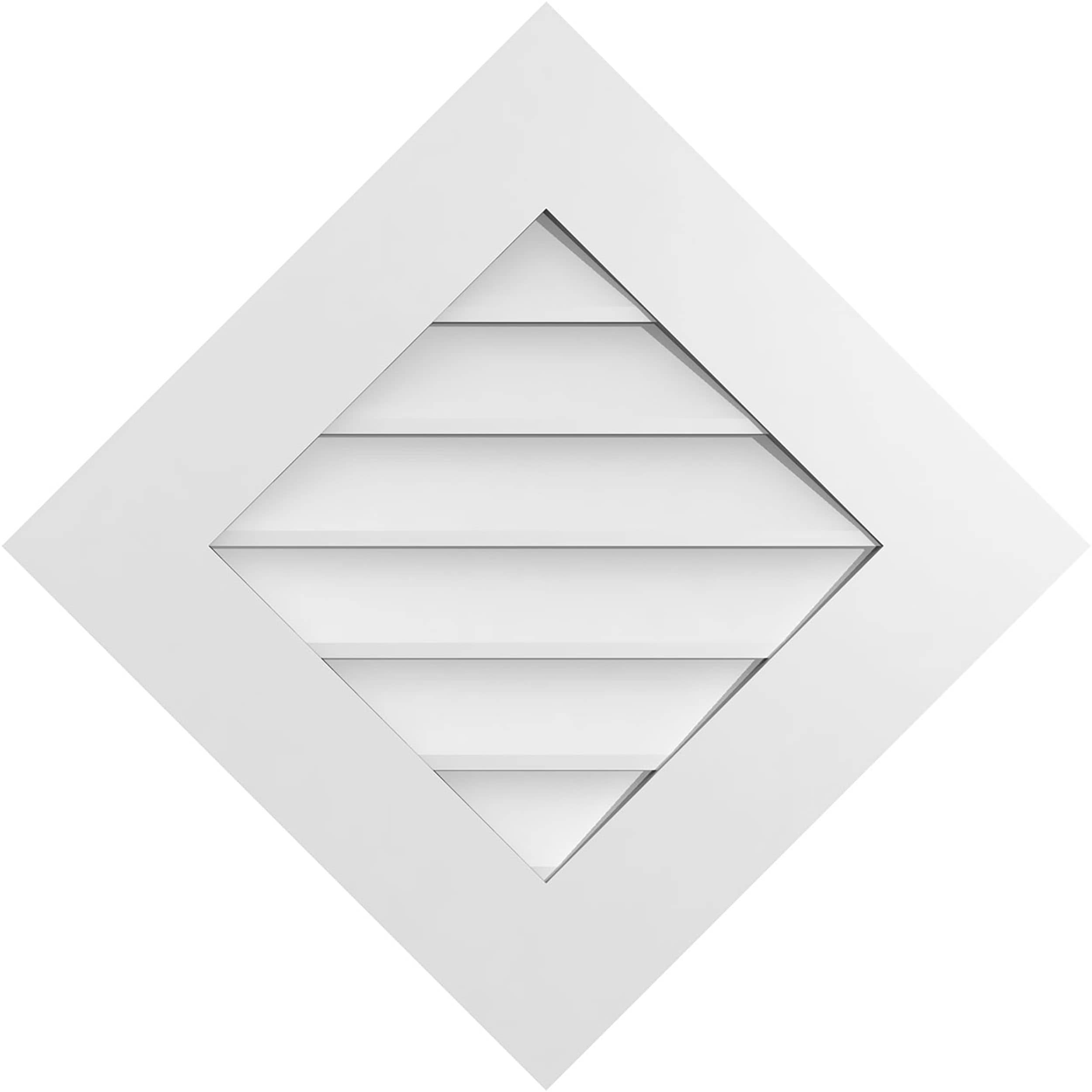 Ekena Millwork GVPDI26X2601SF 26-Inches x 26-Inches Off-white Diamond PVC Gable Louver Vent