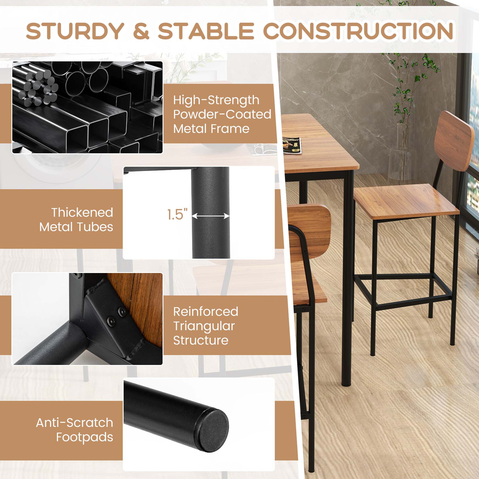 Goplus HCST00371 Dining-Sets - View #7