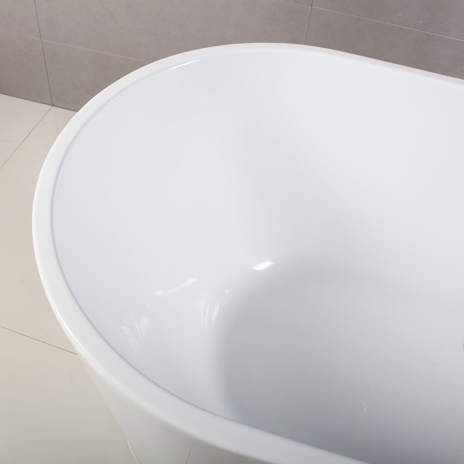 Shangri-La 55-Inch Glossy White Acrylic Freestanding Bathtub