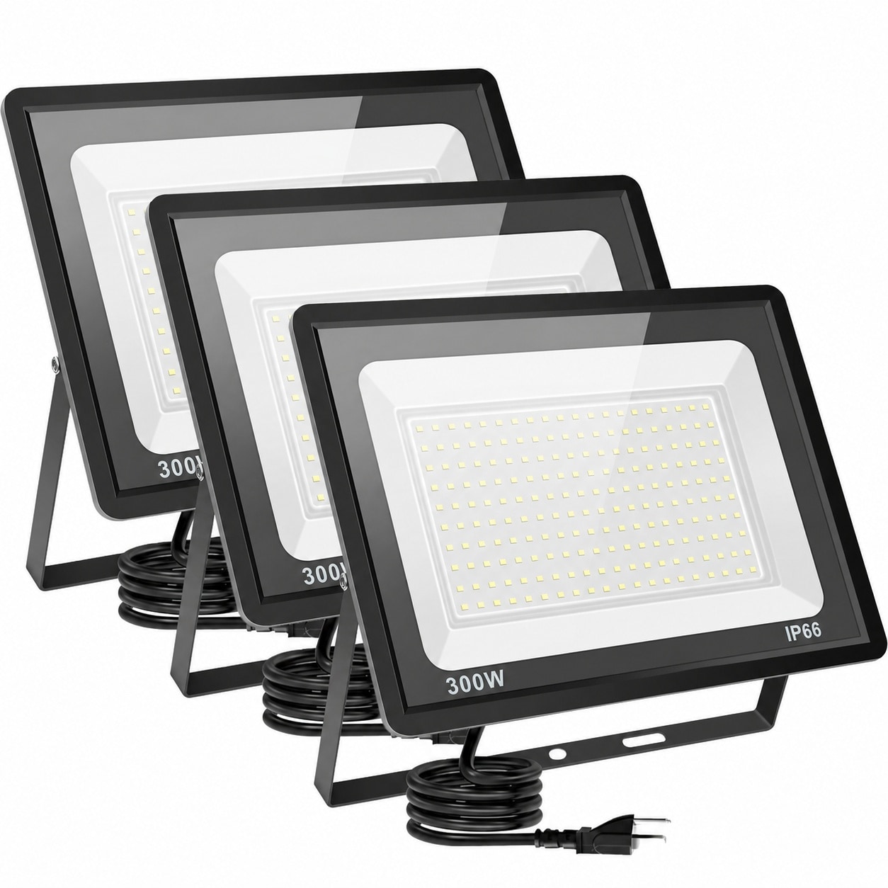 Aoibox -  300W Plug In LED Outdoor Flood Light 36 000 Lumens 6000K Daylight White IP66 Waterproof...