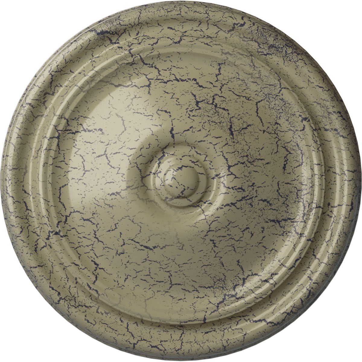 Ekena Millwork CM12RECSC Reece 12-in W x 12-in L Painted Castle Stone Crackle Polyurethane Whole Ceiling Medallion