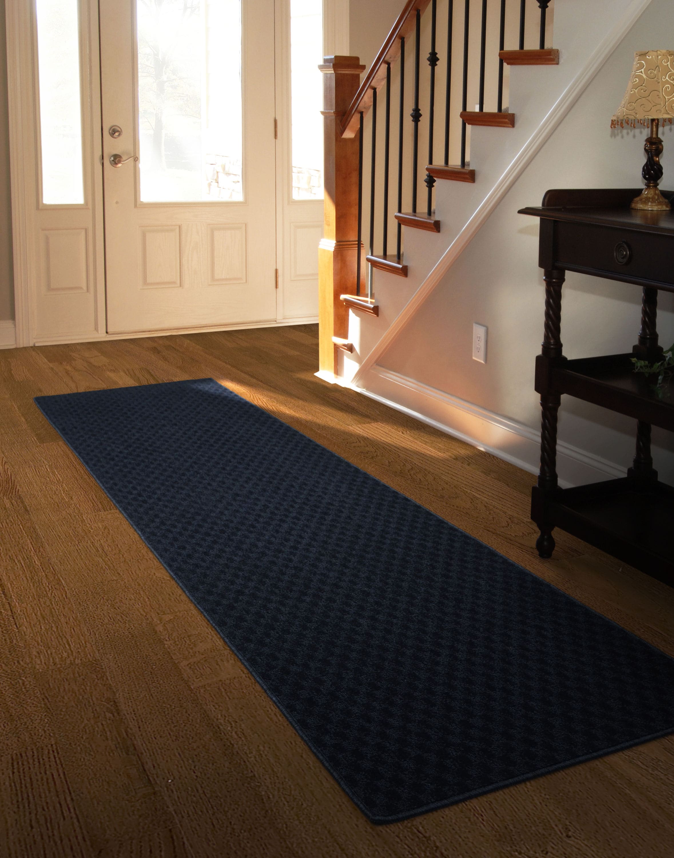 Garland Rug MA000N02409610 Medallion 2 x 8 (ft) Tufted Polypropylene Navy Rectangular Indoor Solid Lodge Runner rug