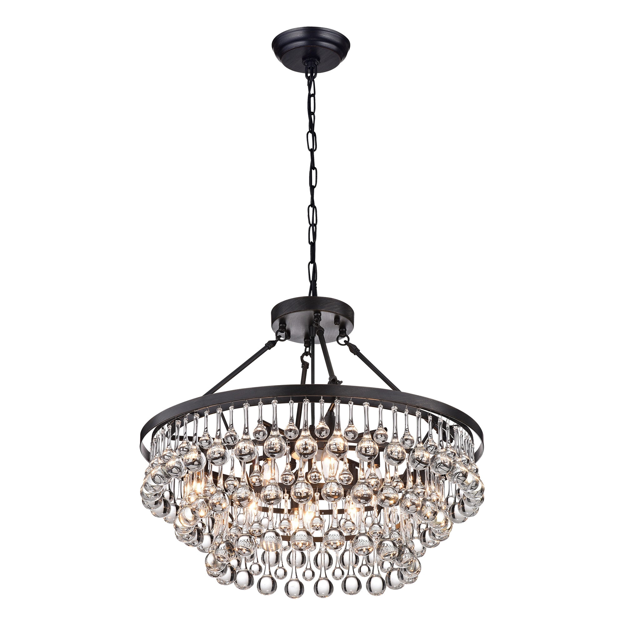 KINWELL Modern Chandelier 9-Light Black Traditional Dry Rated ...