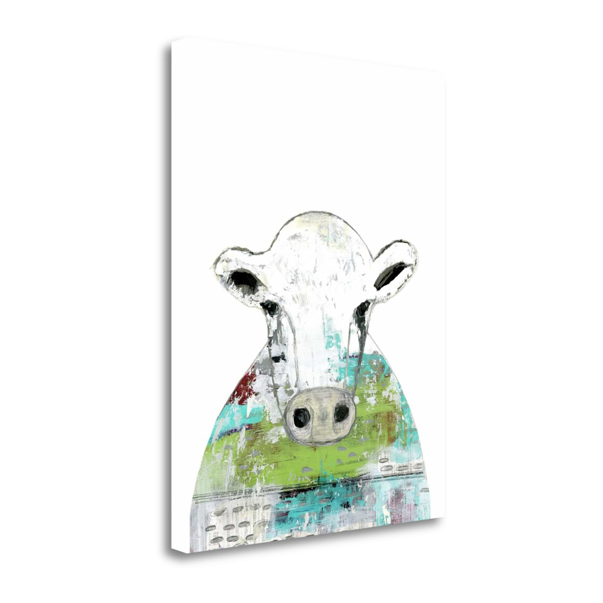 Tangletown Fine Art SBSO1244-2533C Collage Cow Ii Sarah Ogren 33-in H x 25-in W Abstract Print on Canvas