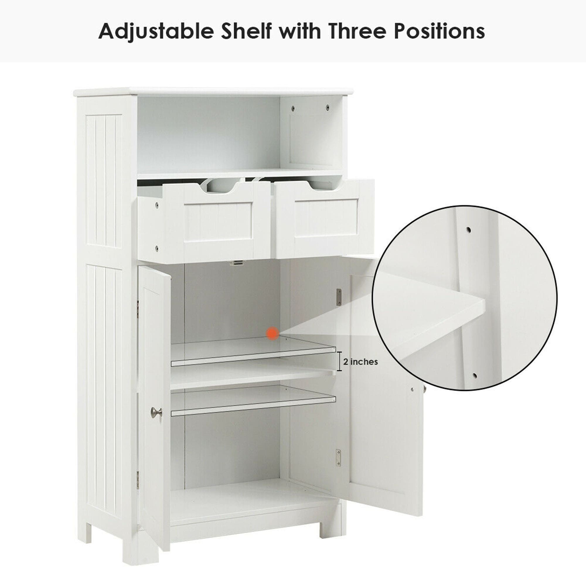 WELLFOR OUJ64500WH Linen-Cabinets - View #7