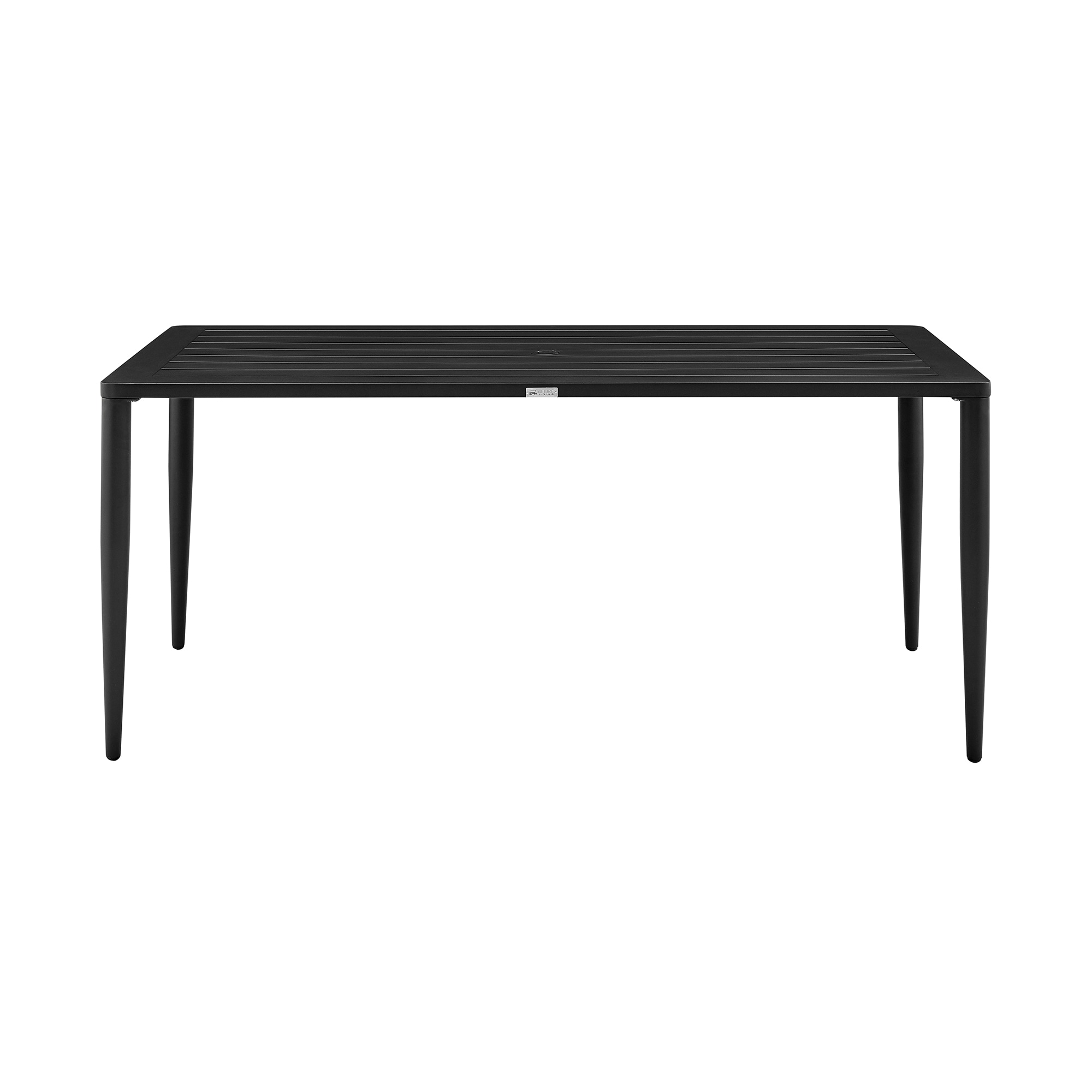 Armen Living LCZYDIBL Black Contemporary/Modern Dining Table, Metal with Powder Coated Metal 71-in L x 30-in H