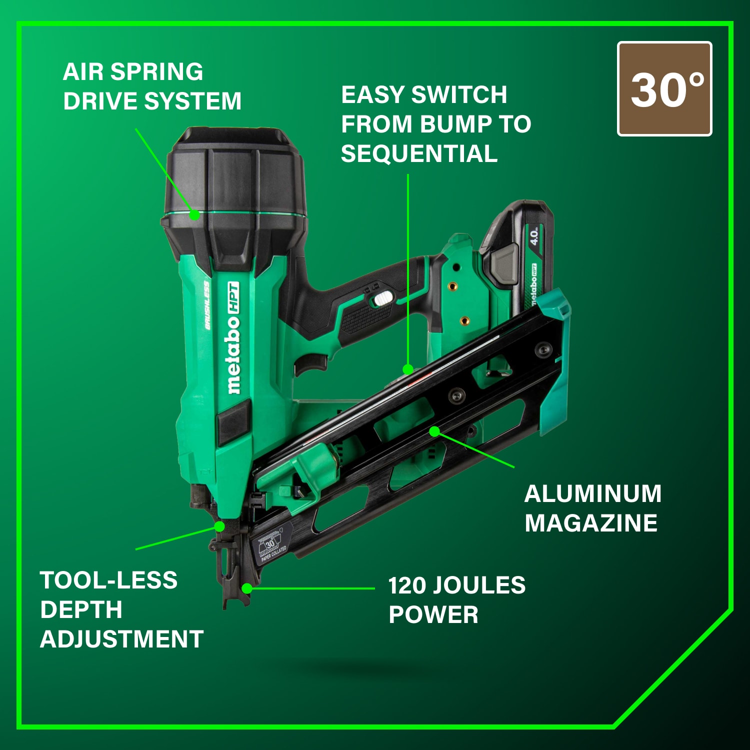Metabo HPT NR1890DCAM Cordless-Nailer - View #4