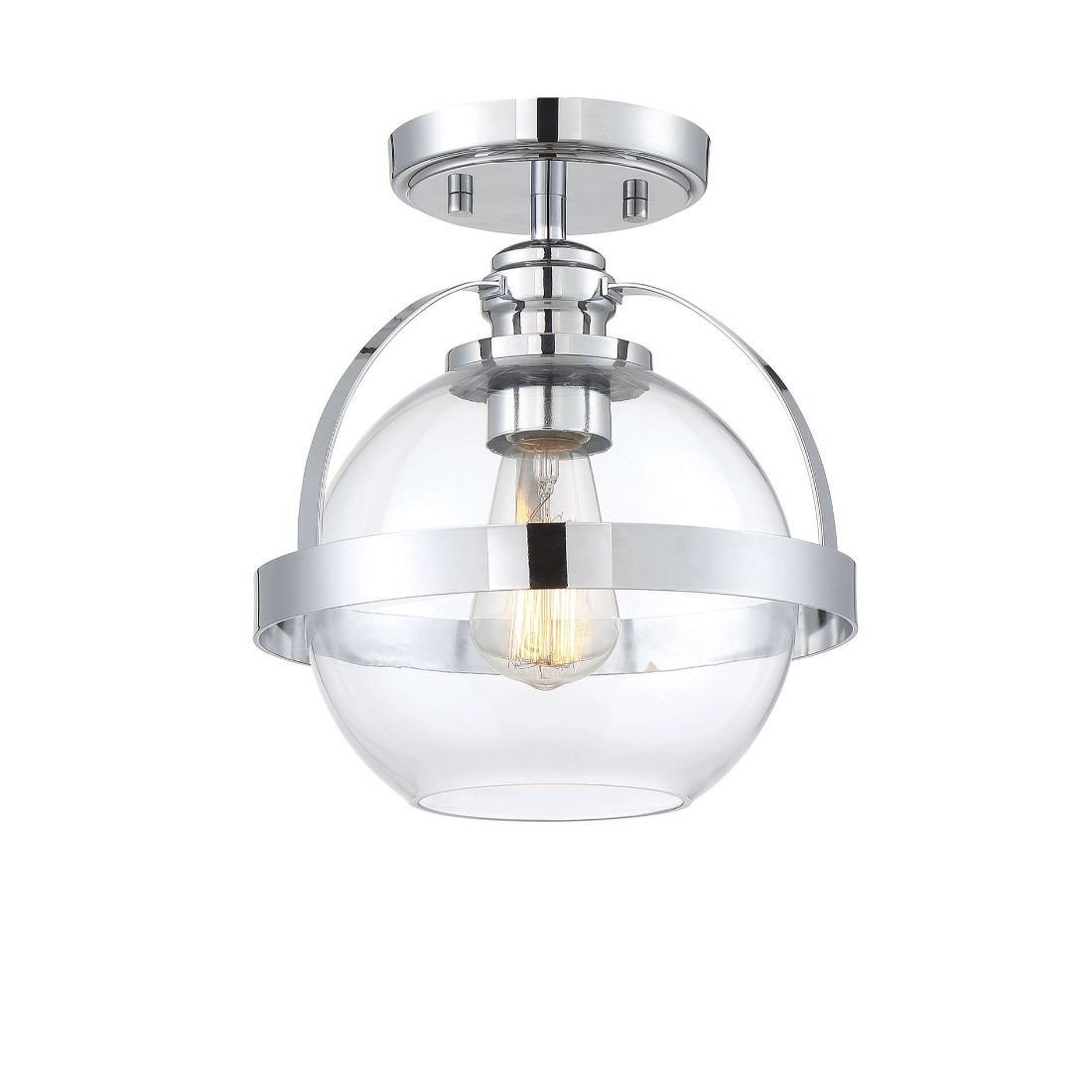  LW-SH637867 1-Light Polished Chrome Semi-Flush mount light