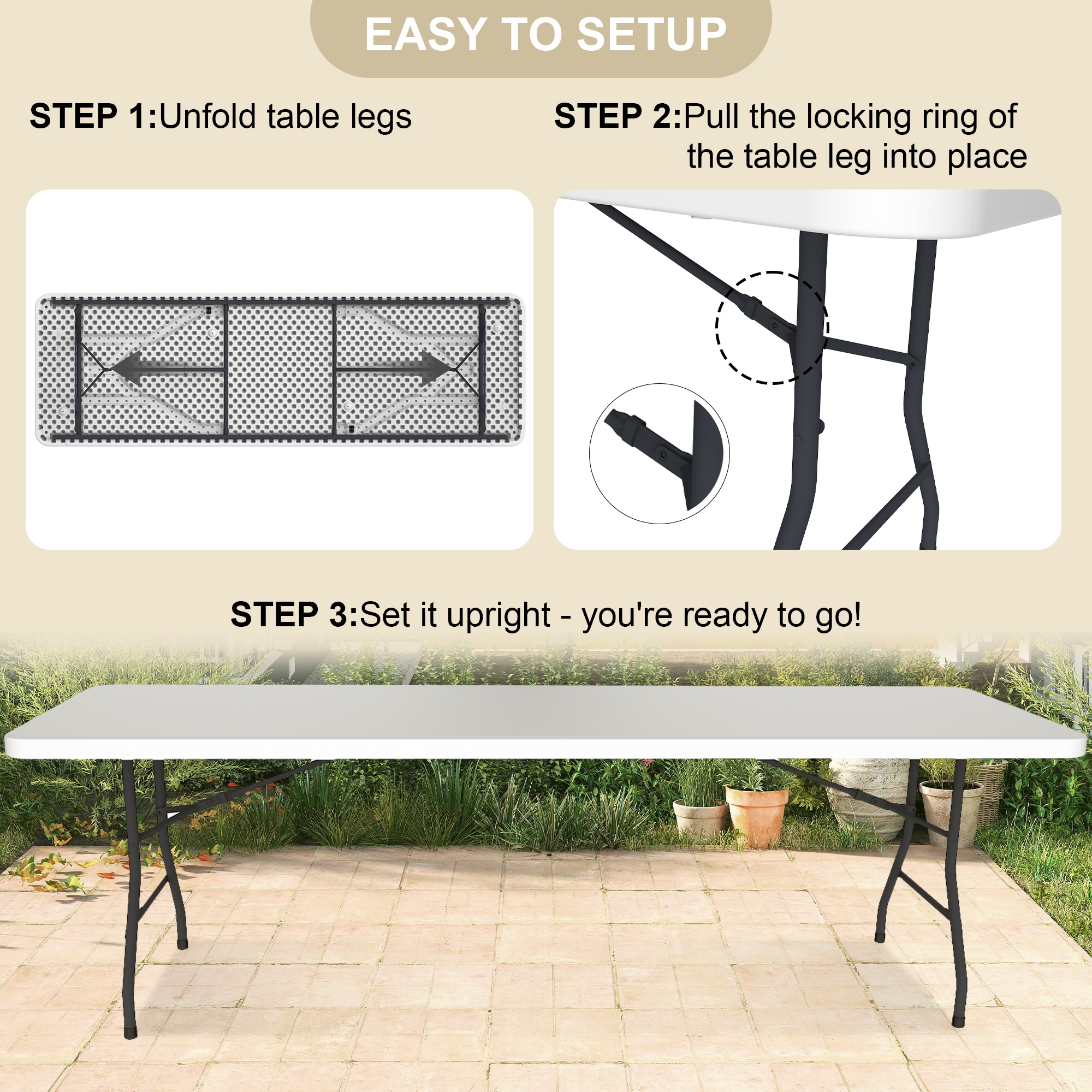 Yardgrace BSHTSC8FTWT1 Folding-Tables - View #5