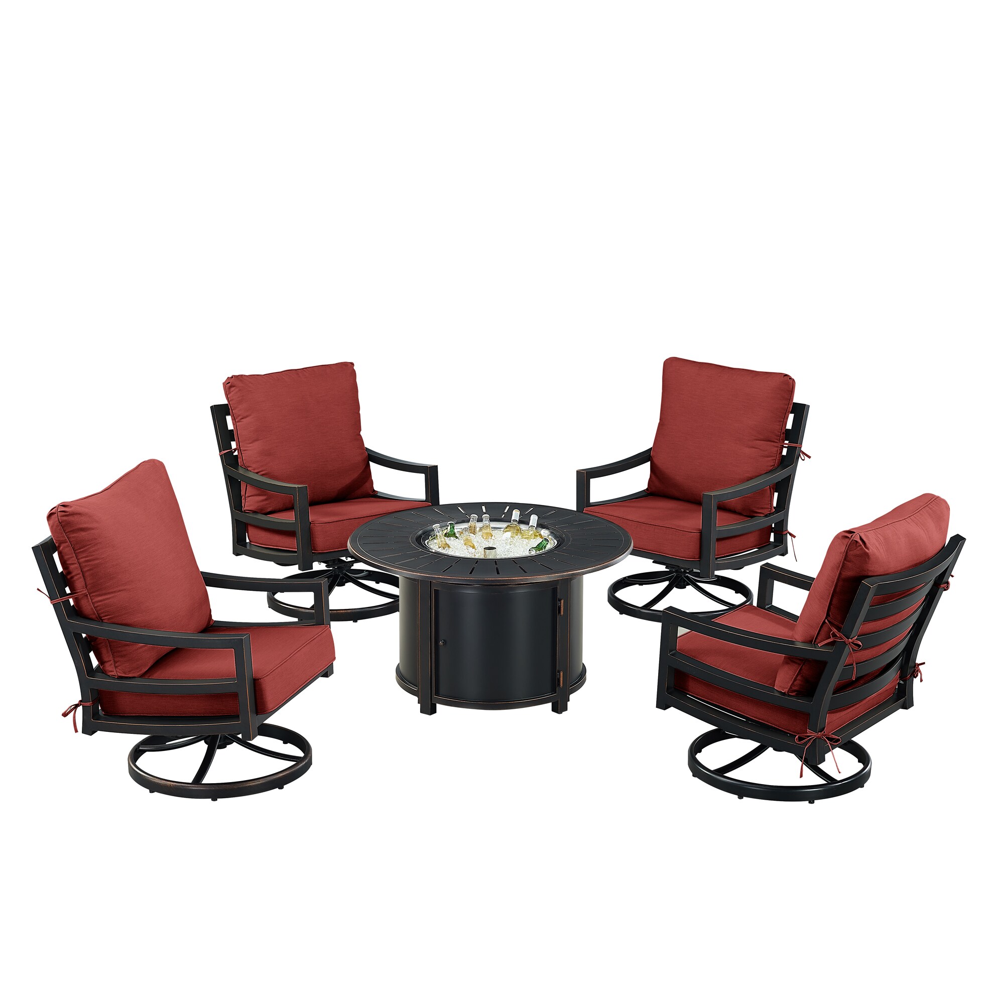 Oakland Living HUDSON4CHNOBURDCU Patio-Conversation-Sets - View #4