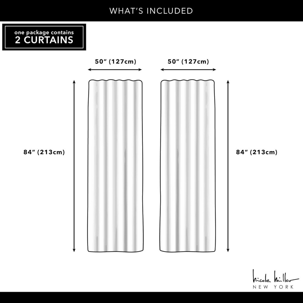 Nicole Miller 84-in White Abstract Light Filtering Back Tab Curtain ...