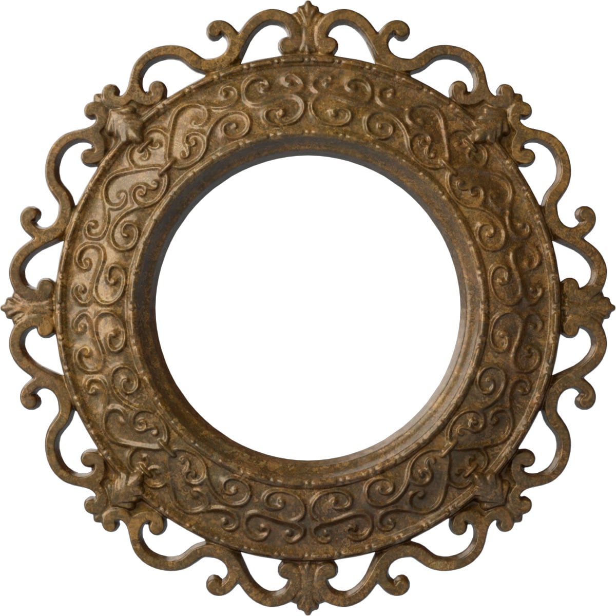 Ekena Millwork CM13ORRZS Orrington 13.25-in W x 13.25-in L Painted Rubbed Bronze Polyurethane Whole Ceiling Medallion