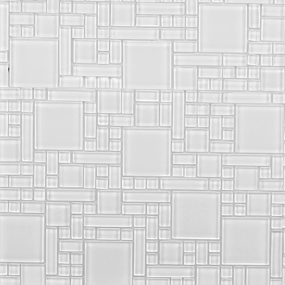 Instant Mosaic 6-Pack 12-in x 12-in Glossy Glass Versailles Peel & Stick Tile