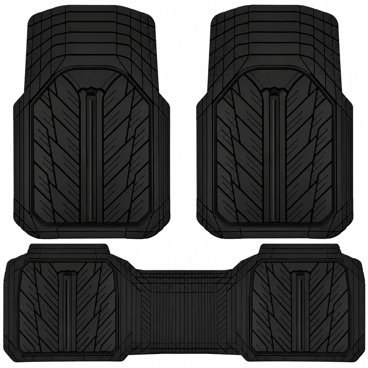 Etokfoks  DeepDish Heavy Duty All Weather Rubber Car Floor Mat Cargo Mat Universal Trim to Fit for Car SUV Truck Van