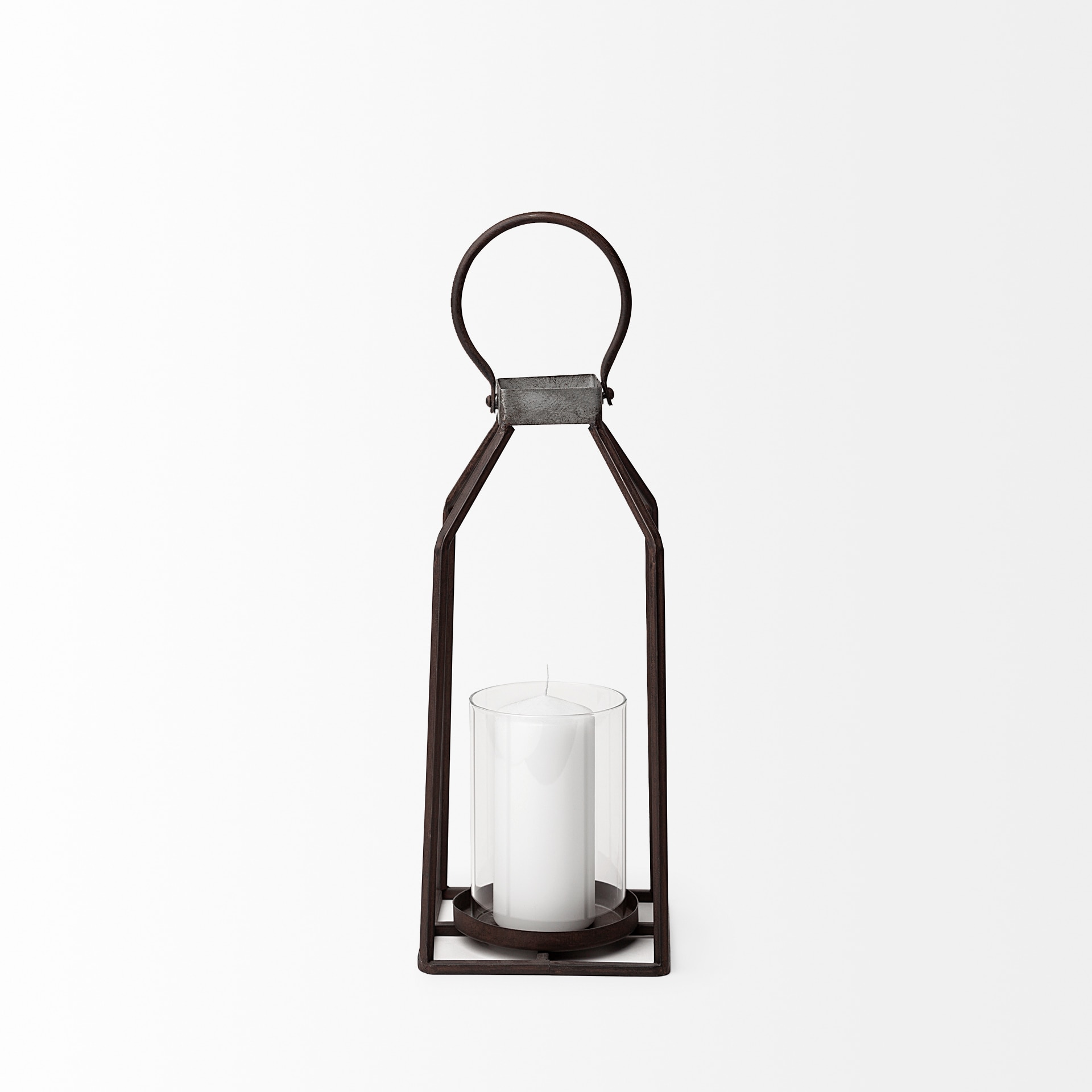 Rustic Wood Hanging Hurricane Candle Lantern, 16''