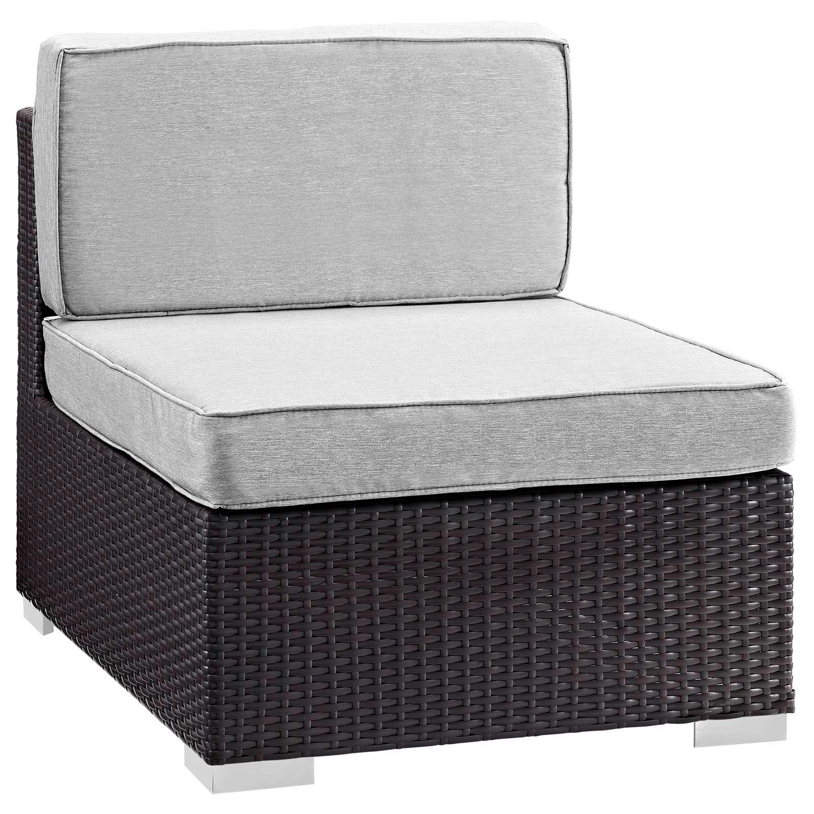 Modway EEI-1696-EXP-GRY  Gather Armless Outdoor Sectional in Espresso Gray