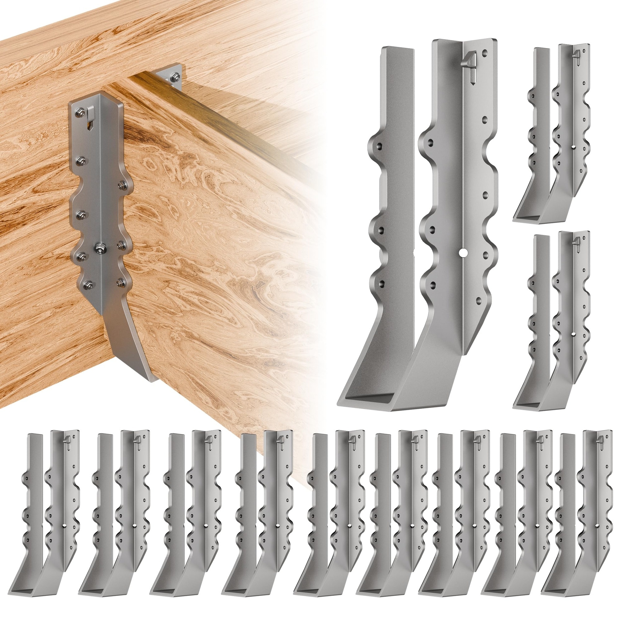 Phewnyzo  Heavy Duty 2x10 Joist Hanger 14 Gauge Galvanized Face Mount for Rafters Trusses Deck and Ceiling Joists Structural Support 12 pcs