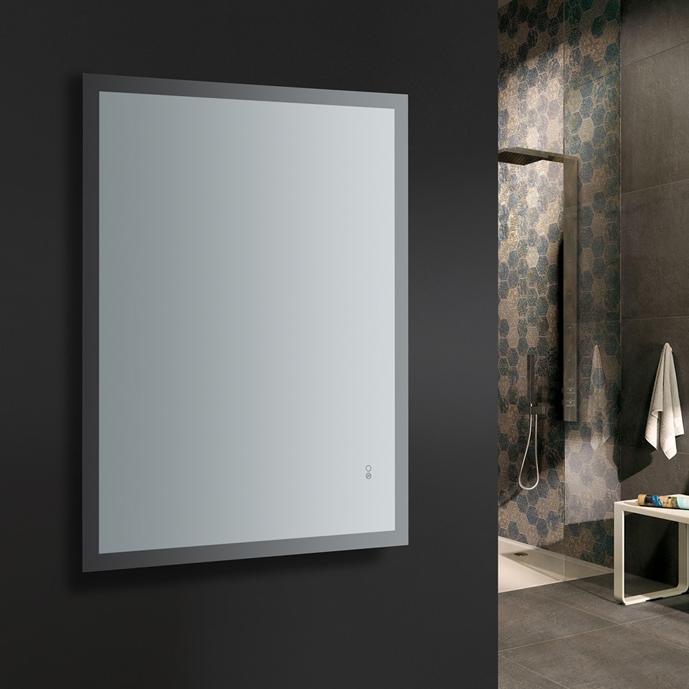 Sleek 48"x36" Frameless Bathroom Vanity Mirror with LED Halo & Fog-Free Technology