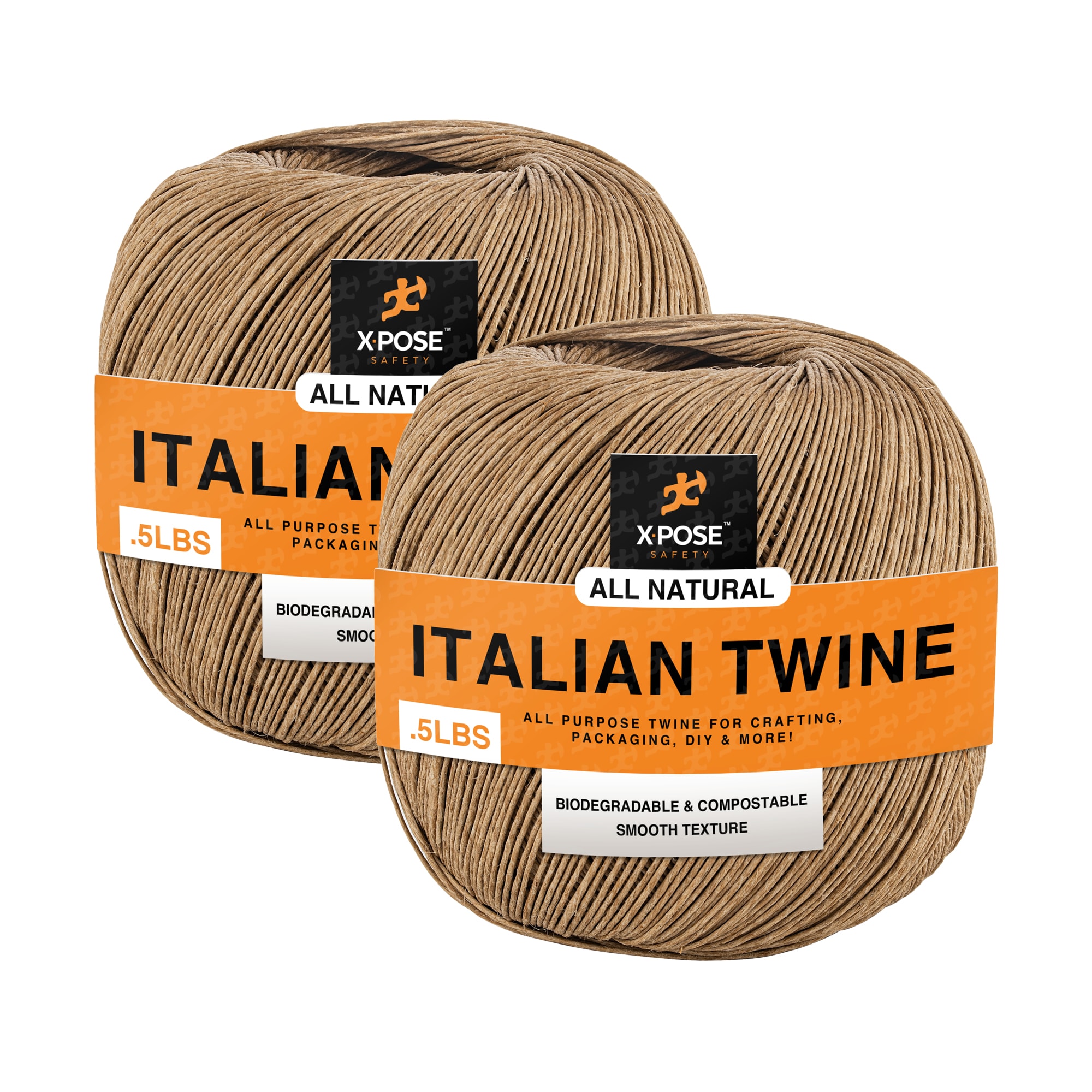 XPOSE SAFETY IST-12-2-X-N-S 2 -Pack 265-ft Brown Cotton Twine String