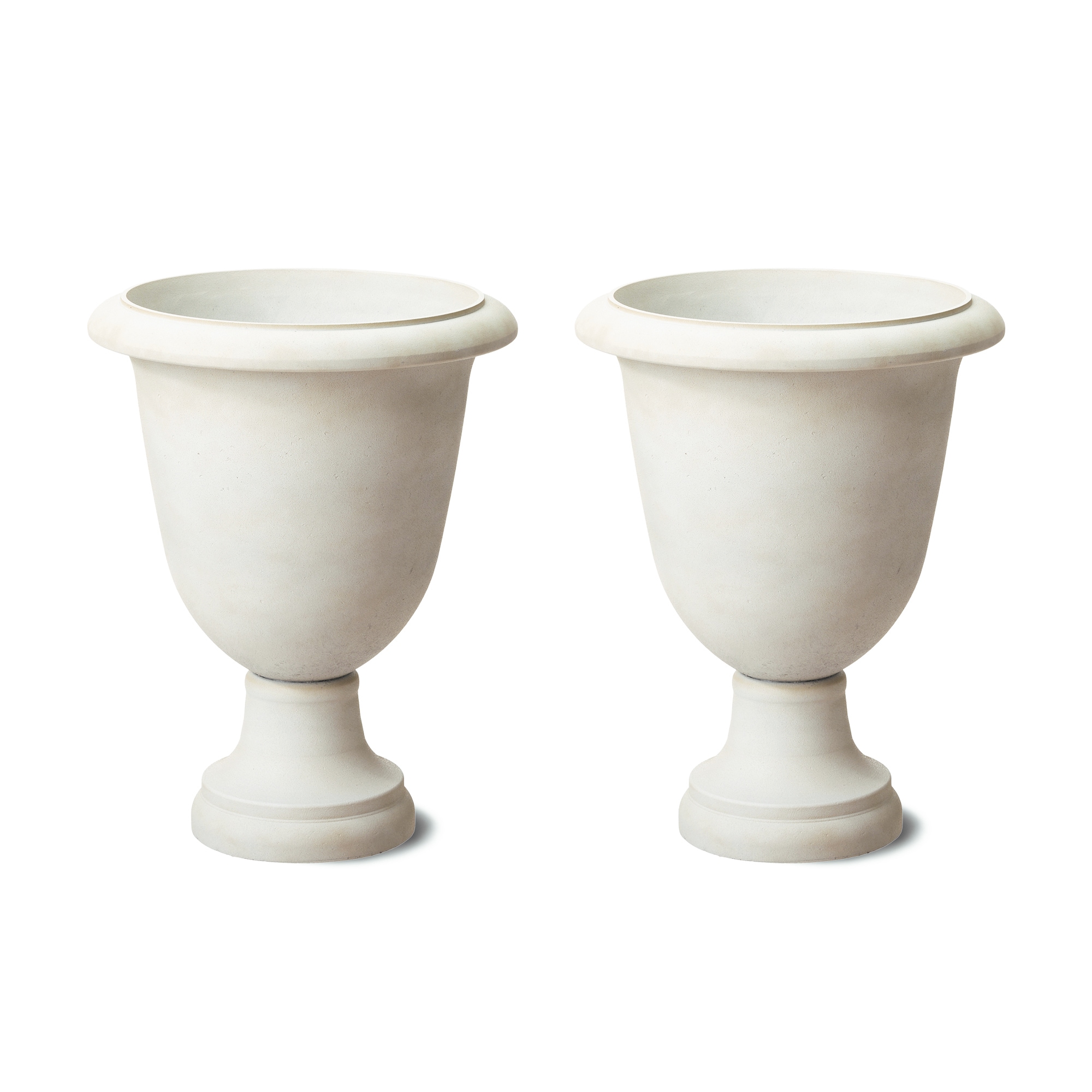 Glitzhome GH2007200018 2 -Pack 16.5-in W Large White Ceramic Indoor/Outdoor Planter with Drainage Holes