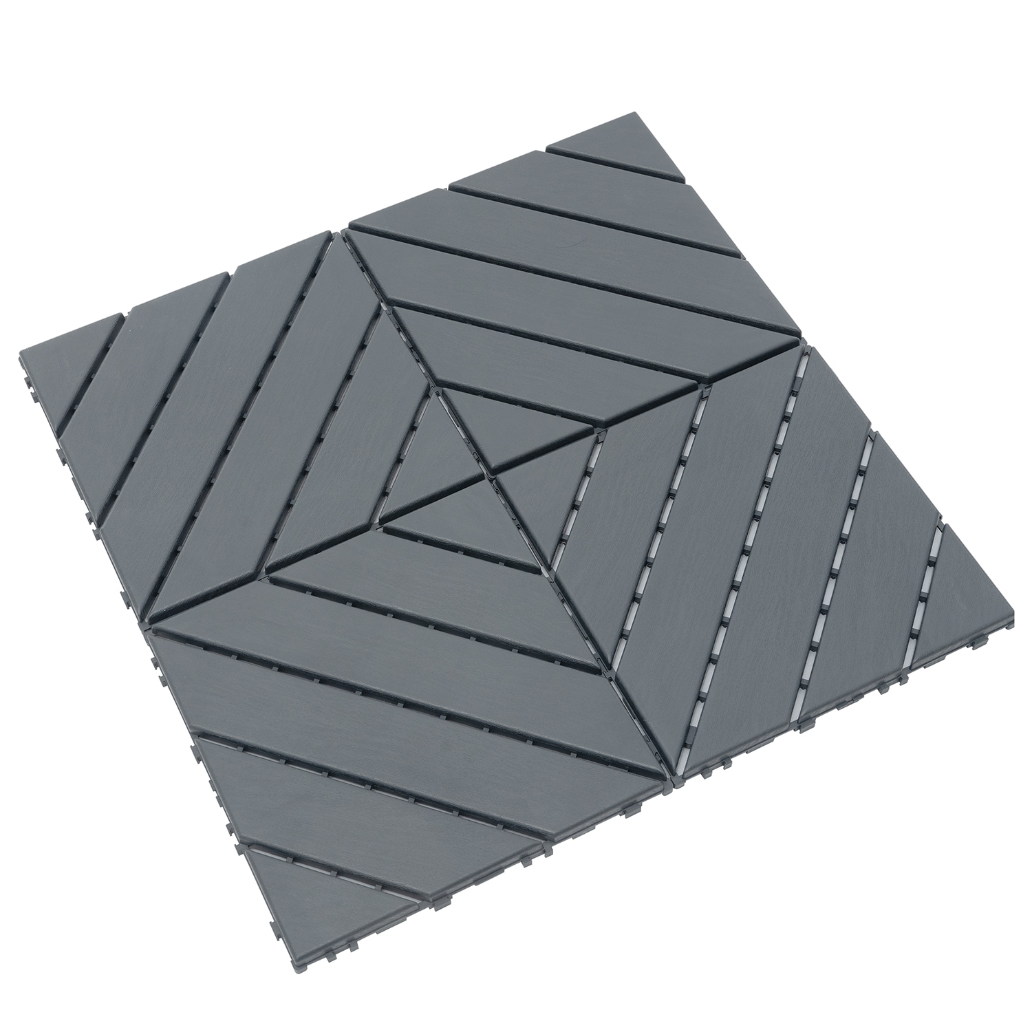 Bybafun YC0100004 12-in x 12-in 44 -Pack Gray B Prefinished Vinyl/Plastic Deck tile ( 44-sq ft )