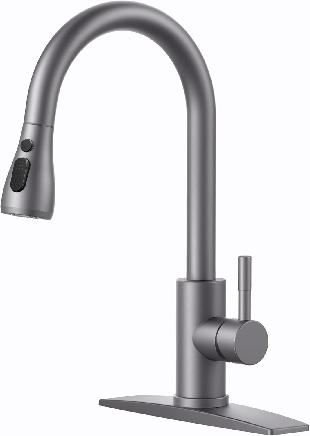 JUSHUA - Kitchen Faucets with Pull Down Sprayer High Arc Single Handle Classic Stainless Steel Si...