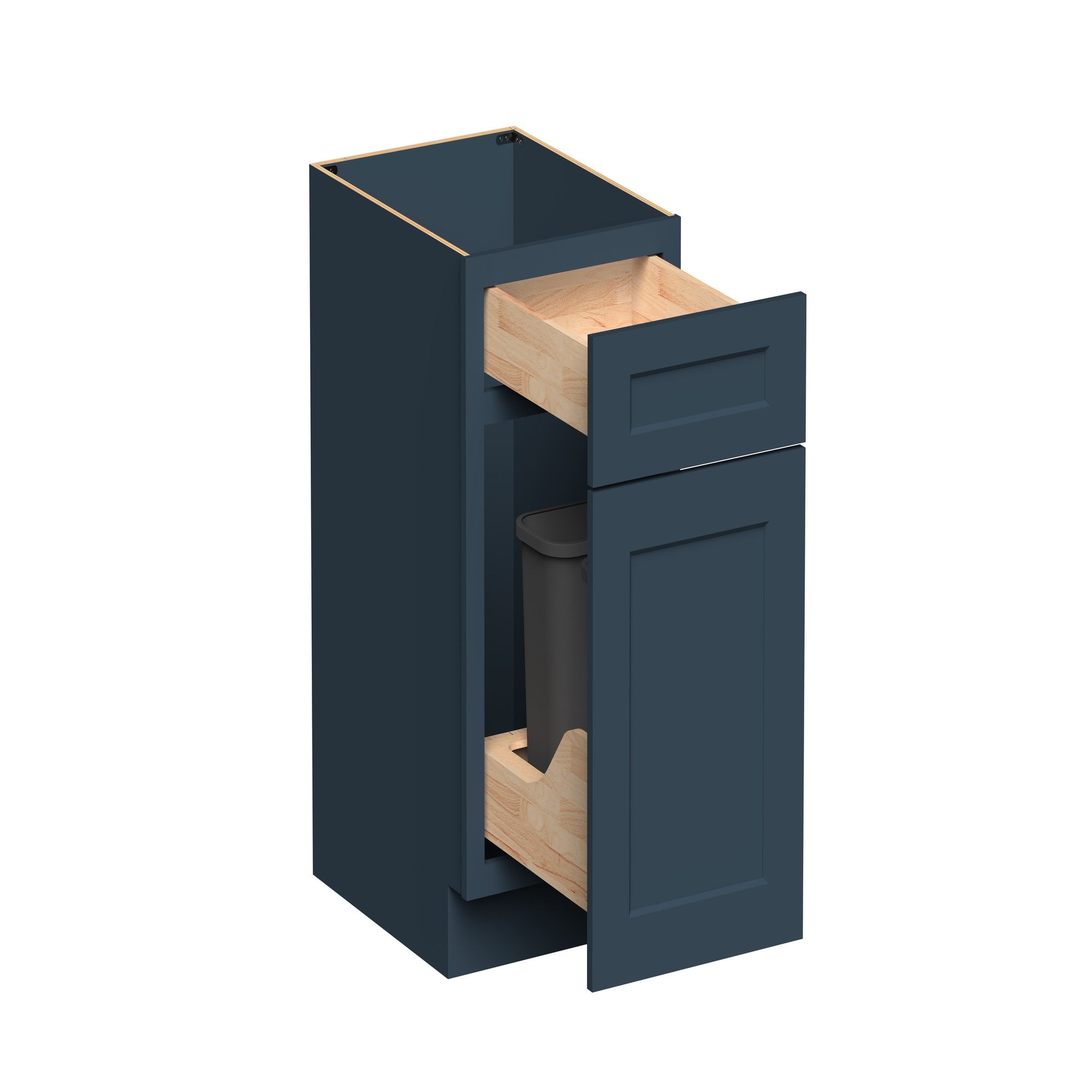 Boyel Living Waste Basket Base Cabinet in Charcoal Blue 18-in W x 34.5-in H x 24-in D