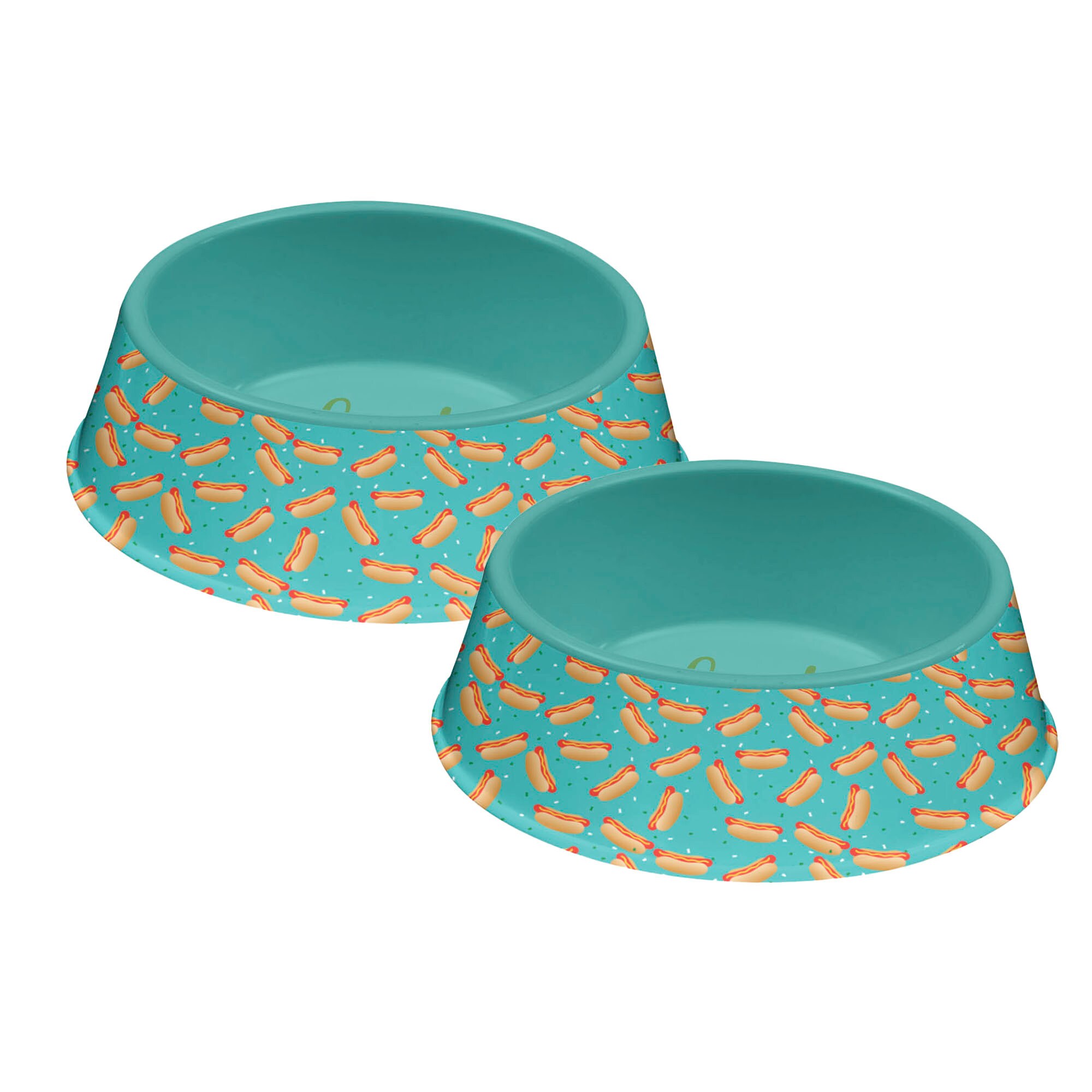 TarHong - Fun Food 48-oz Melamine Dog/Cat Bowl set 2 Bowls