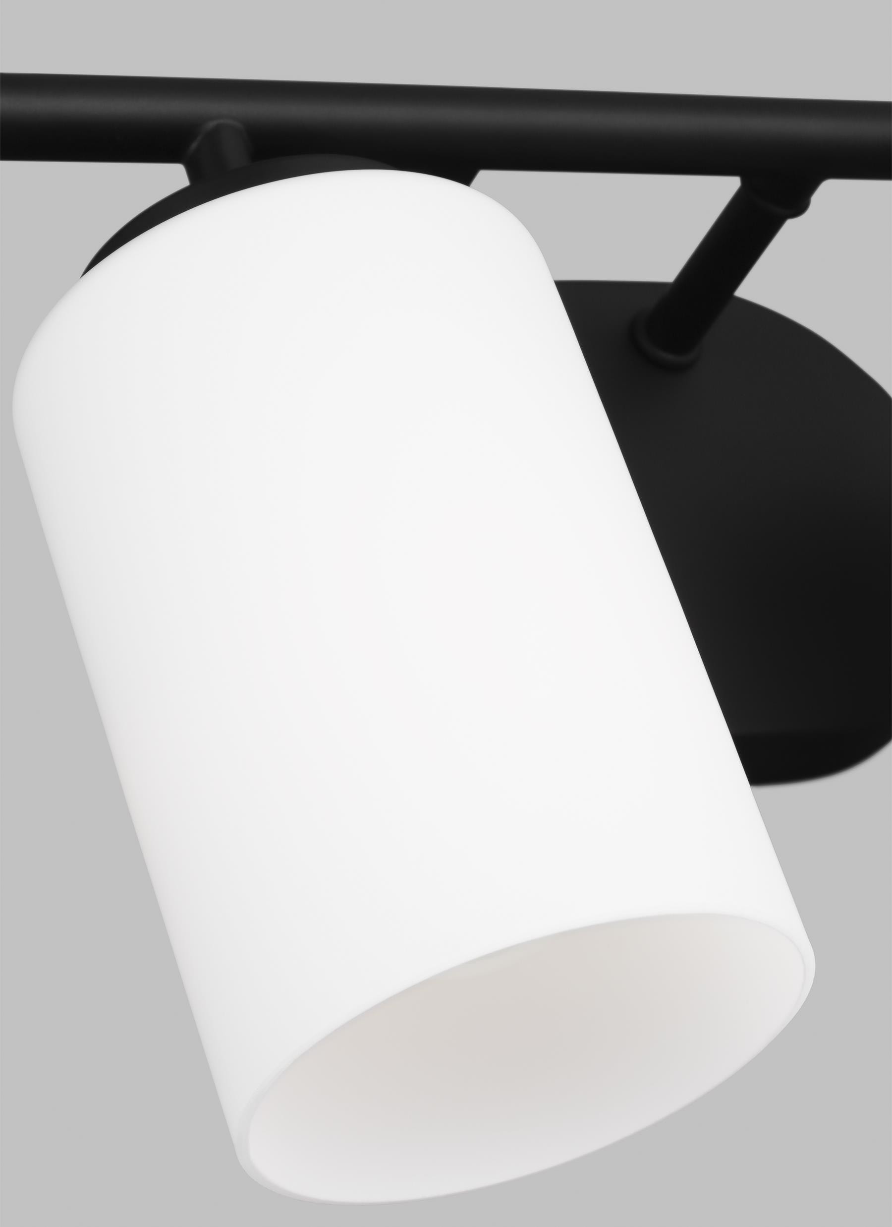 Midnight Black Bronze 2-Light Vanity Fixture with Opal Glass