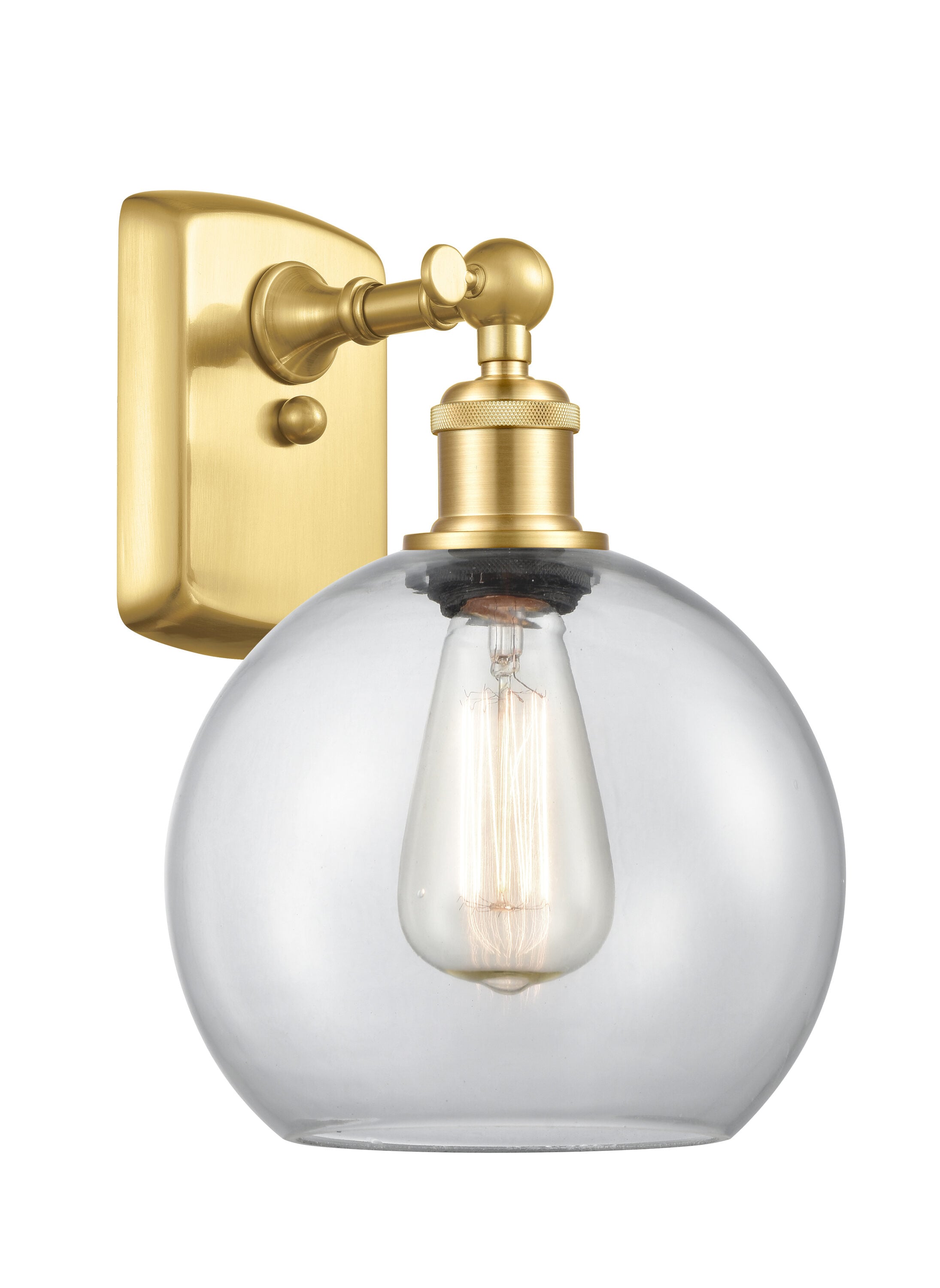 Innovations Lighting 516-1W-SG-G122-8 Athens 8-in W 1 -Light Satin Gold Industrial Wall Sconce
