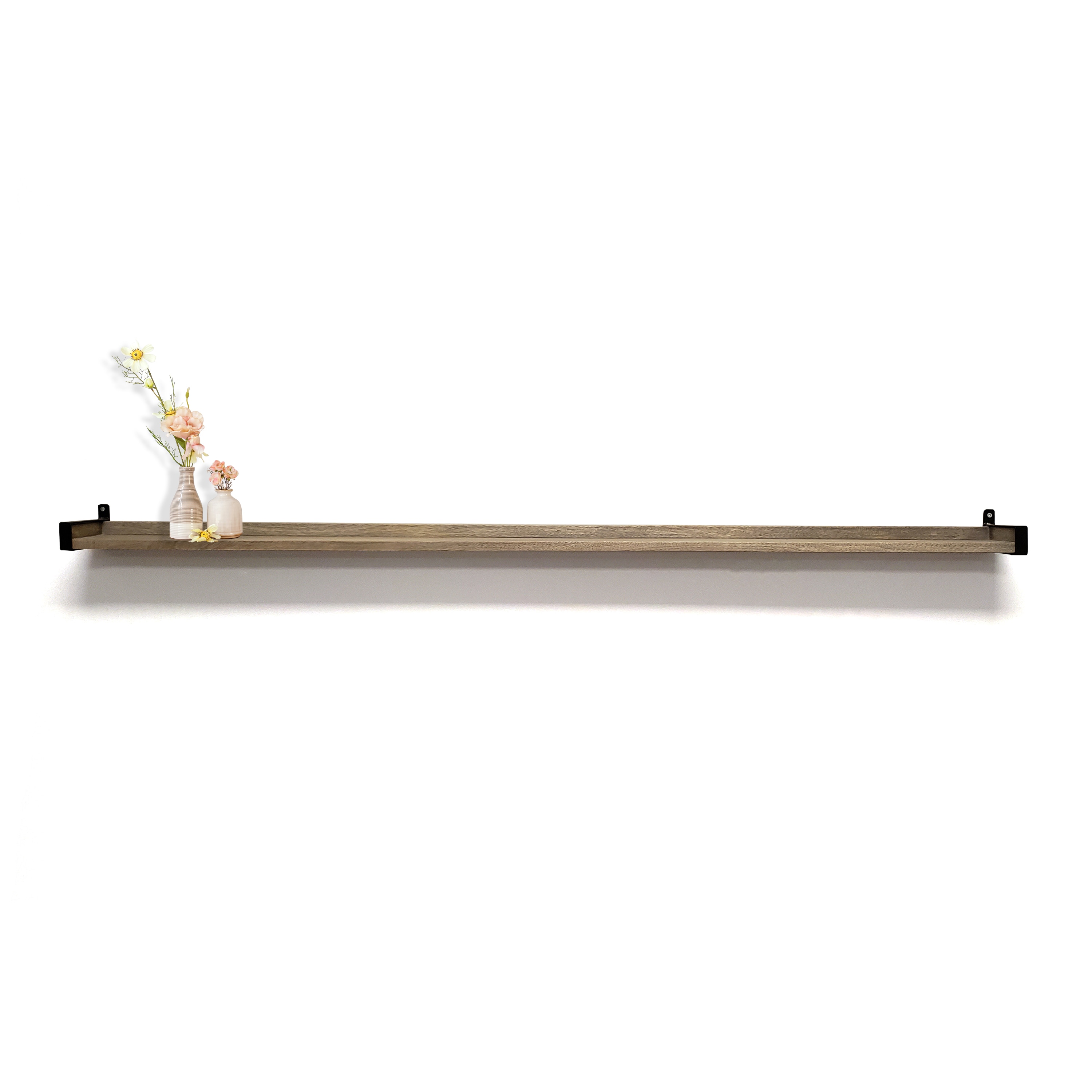 inPlace 9602089E 60-Inches L x 5-Inches D x 3.5-Inches H Driftwood Wood Rectangular Bracket shelf