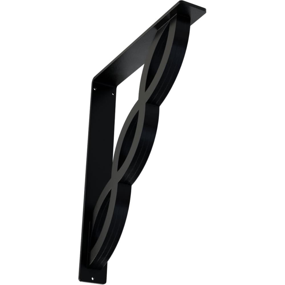 Ekena Millwork BKTM02X12X15TLO Loera 12-in x 2-in x 15-in Black Steel Countertop support bracket