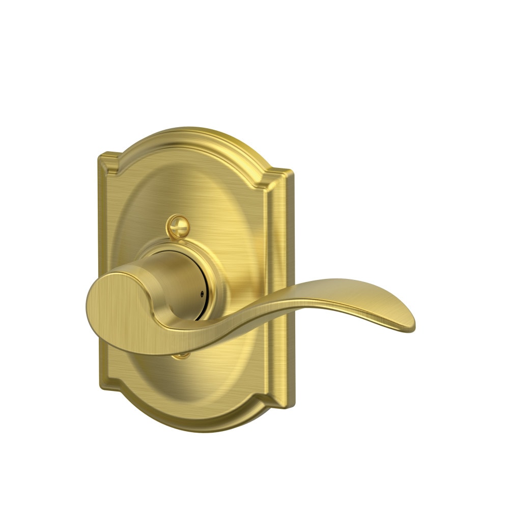Schlage F170 ACC 608 CAM RH Accent - Camelot Aged Brass Interior Hall/Closet Dummy Door Handle