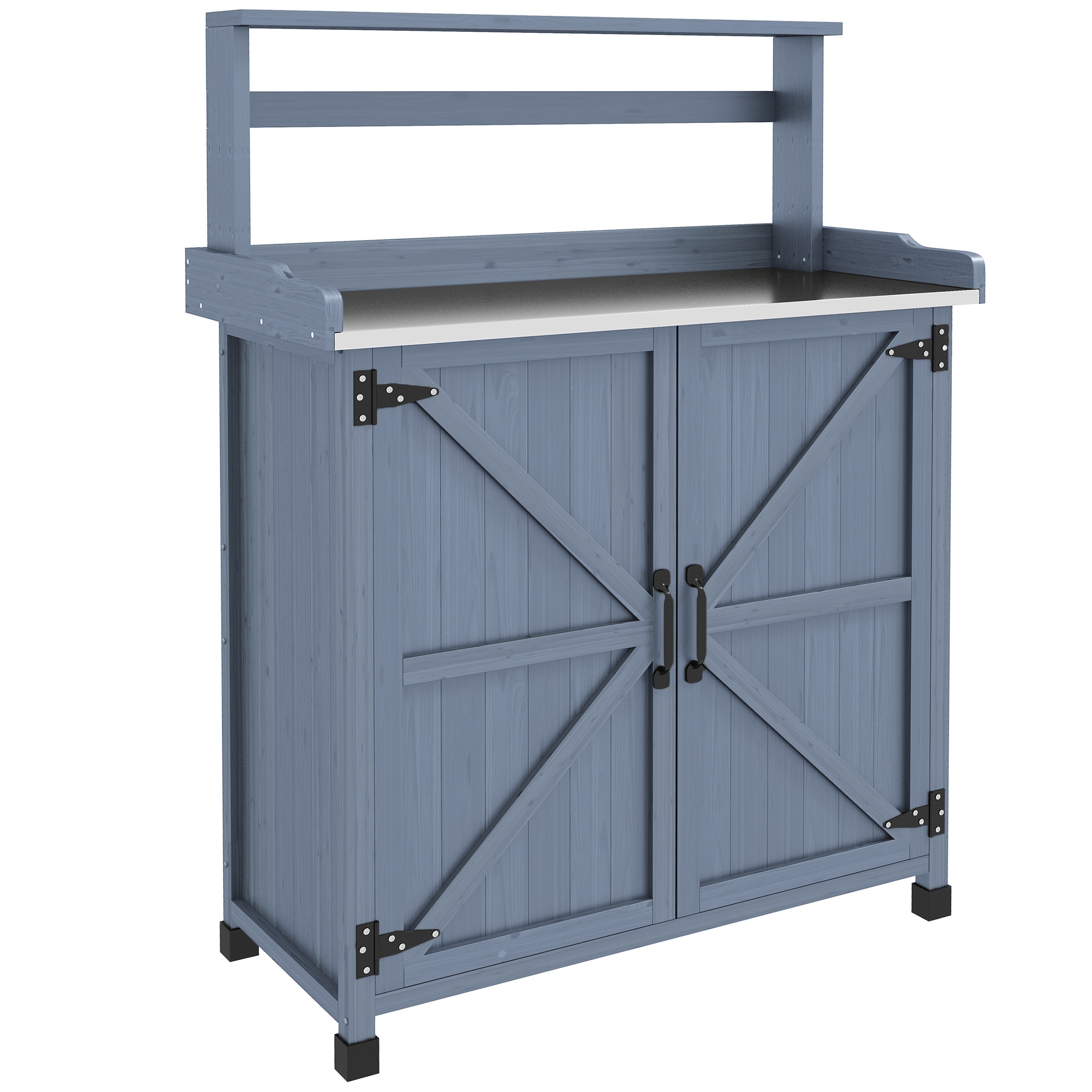 Kahomvis AOS-QPT2-484 Potting Bench 35.75-in x 49-in x 16.25-in Gray Potting Bench
