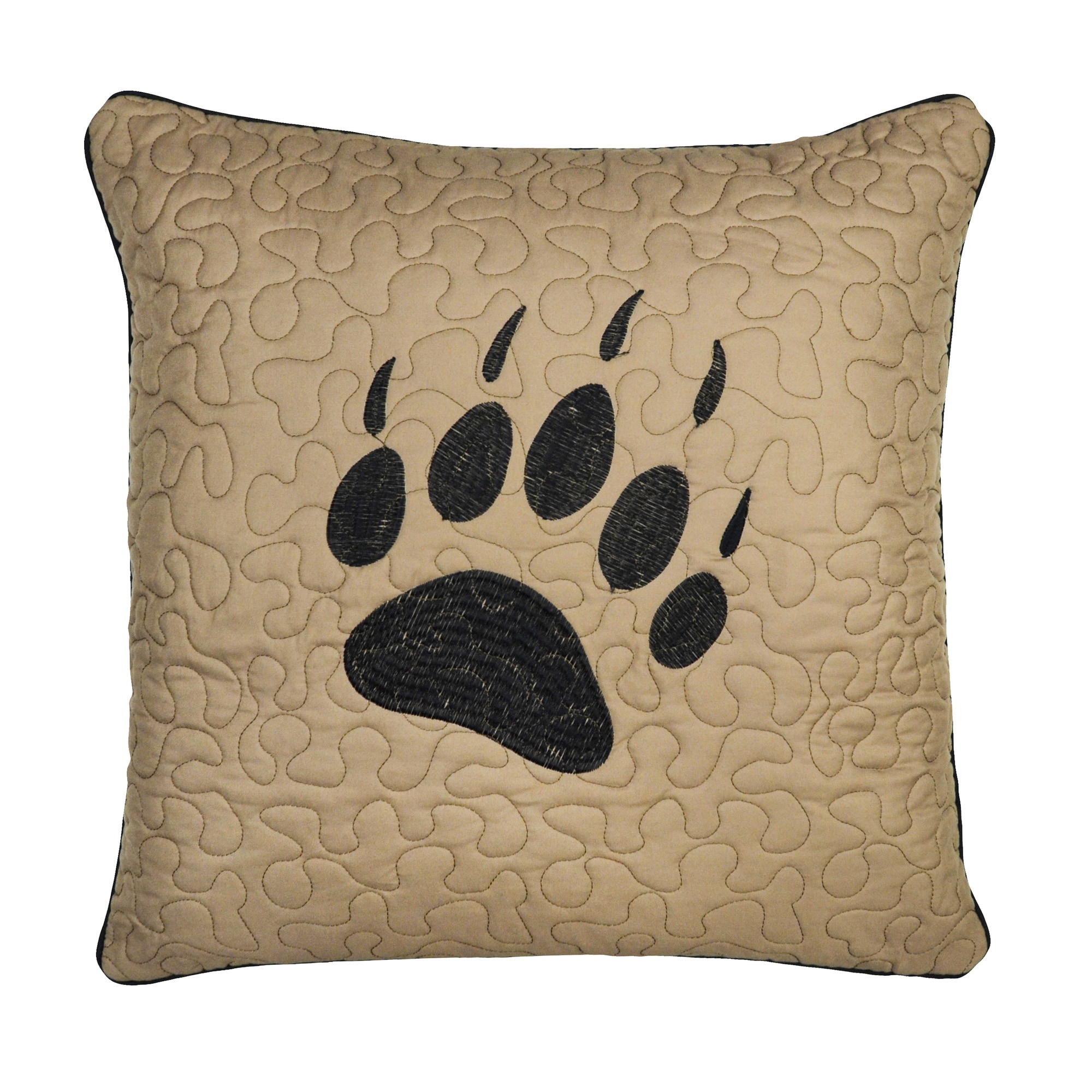 Donna Sharp 18-in x 18-in Bear Walk Plaid (Paw) Square Indoor Decorative Pillow