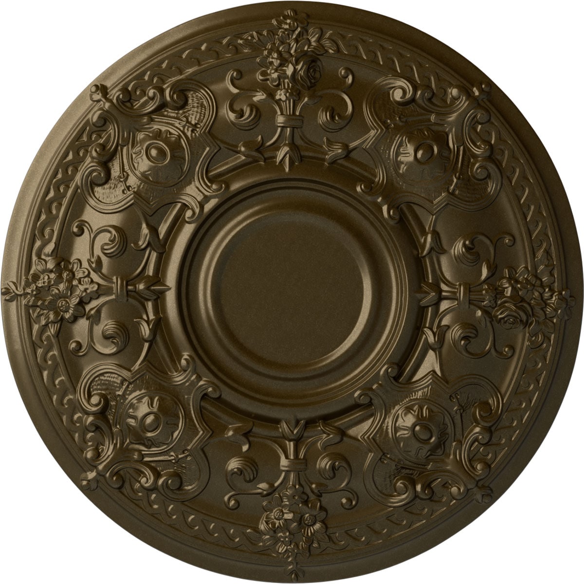 Ekena Millwork CM28OSBRS Oslo 28.125-in W x 28.125-in L Brass Polyurethane Ceiling Medallion
