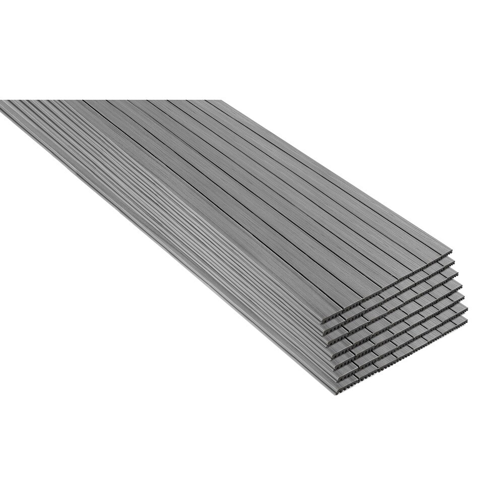Enhance Naturals 1-in x 6-in x 12-ft Foggy Wharf Grooved Composite Deck Board (56-Pack) in Gray | - Trex FW010612E2G56
