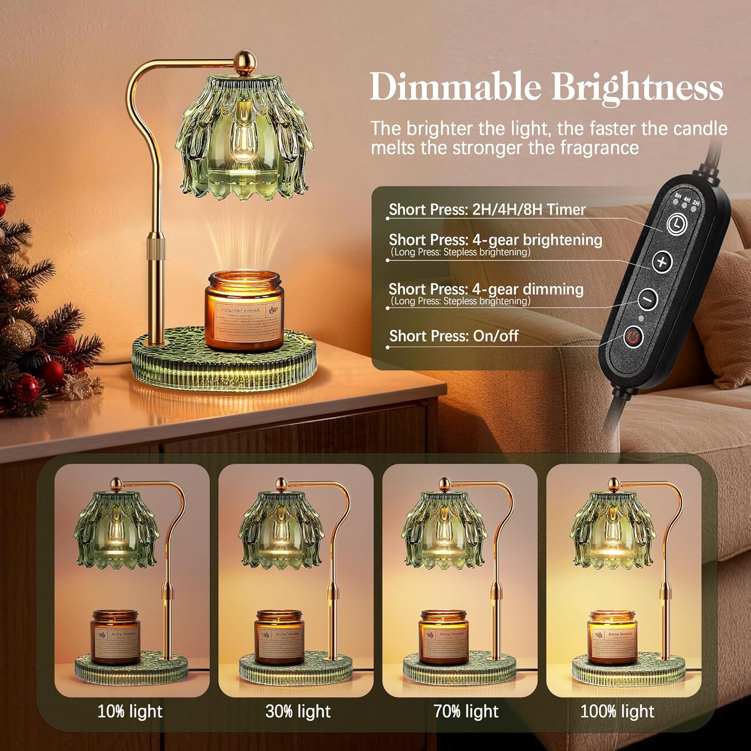 Cinoton Candle Warmer Lamp with Timer Dimmer Modern Wax Warmer for