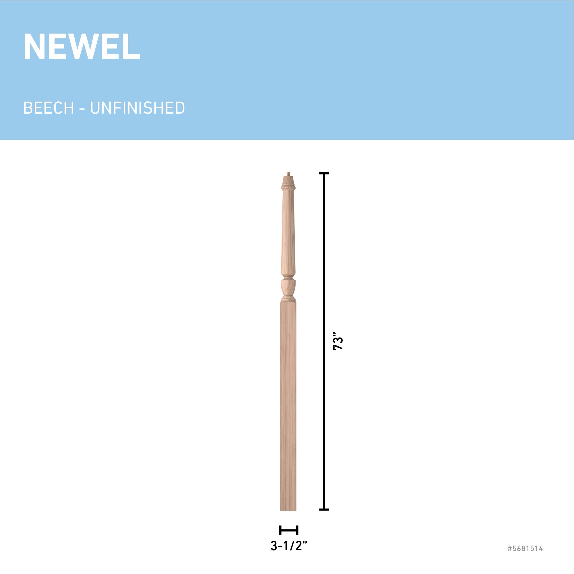 L.J. Smith Stair Systems LJP-3018-B Interior-Stairpart-Newel-Posts - View #3