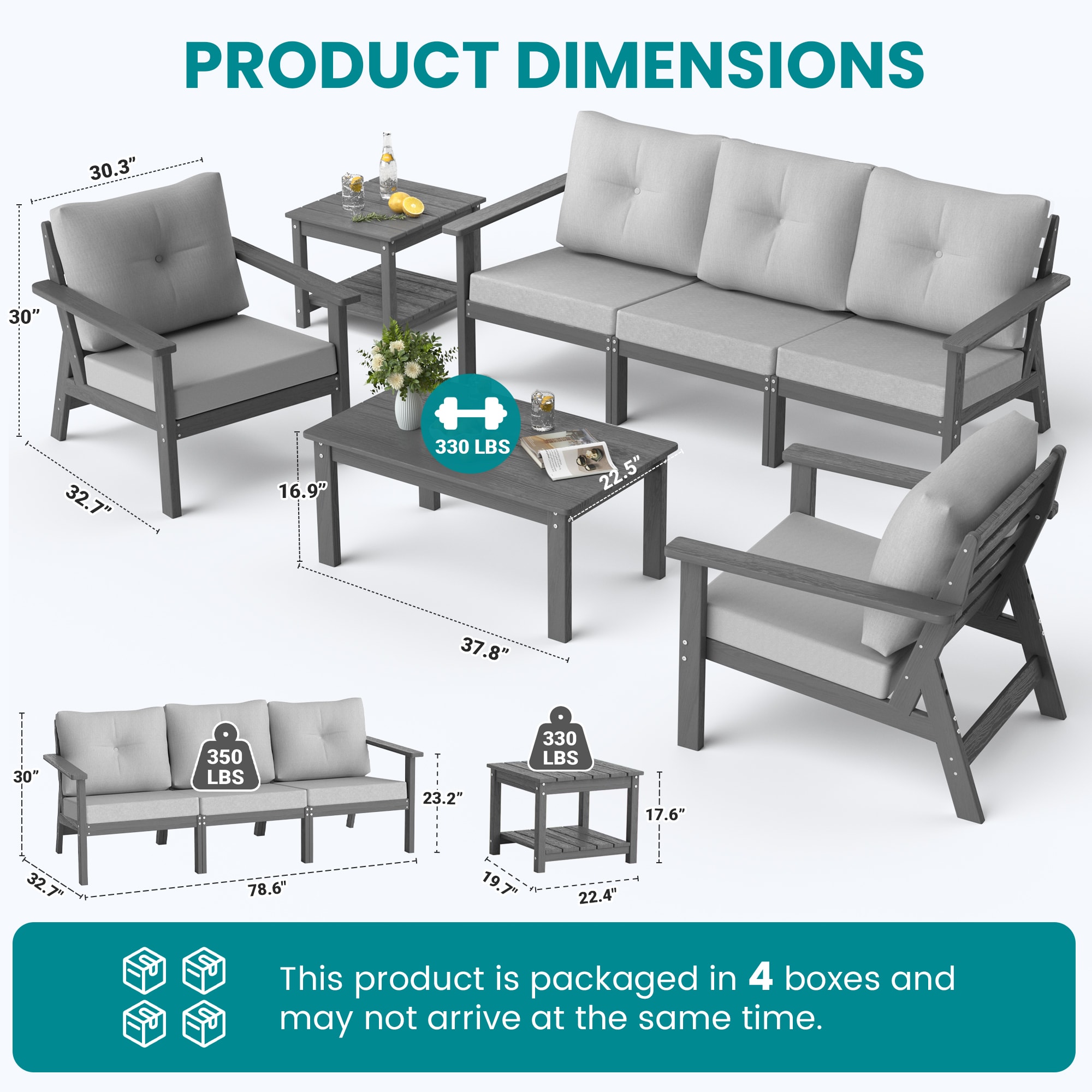 PamaPic HPE-SF-7-G-WL1 Patio-Conversation-Sets - View #11