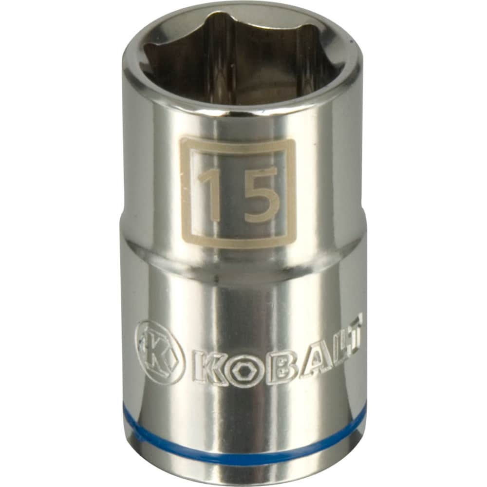 Kobalt 86421 1/2-in Drive Metric 15mm Shallow Socket