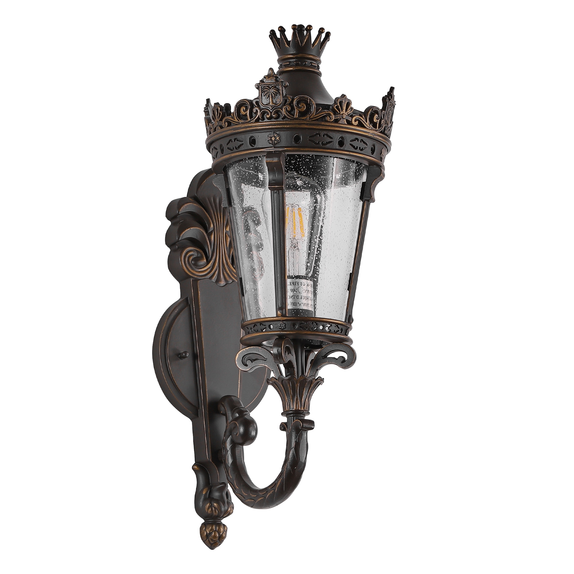 Flynama AC-WJ-10556BK-BD 1 -Light 21.3-in H Brown Hardwired Outdoor Wall Light