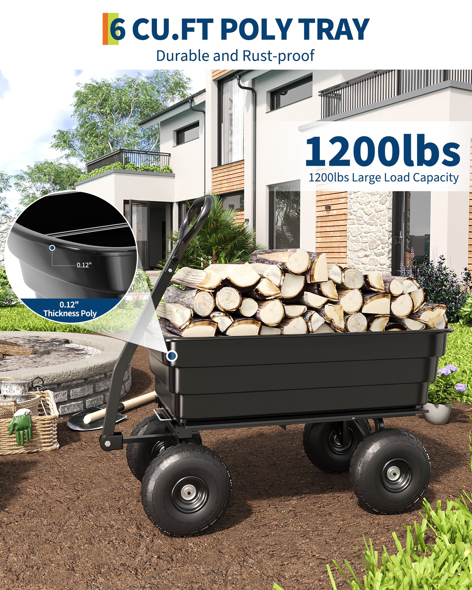 Garvee 125L CAPACITY Yard-Carts - View #4
