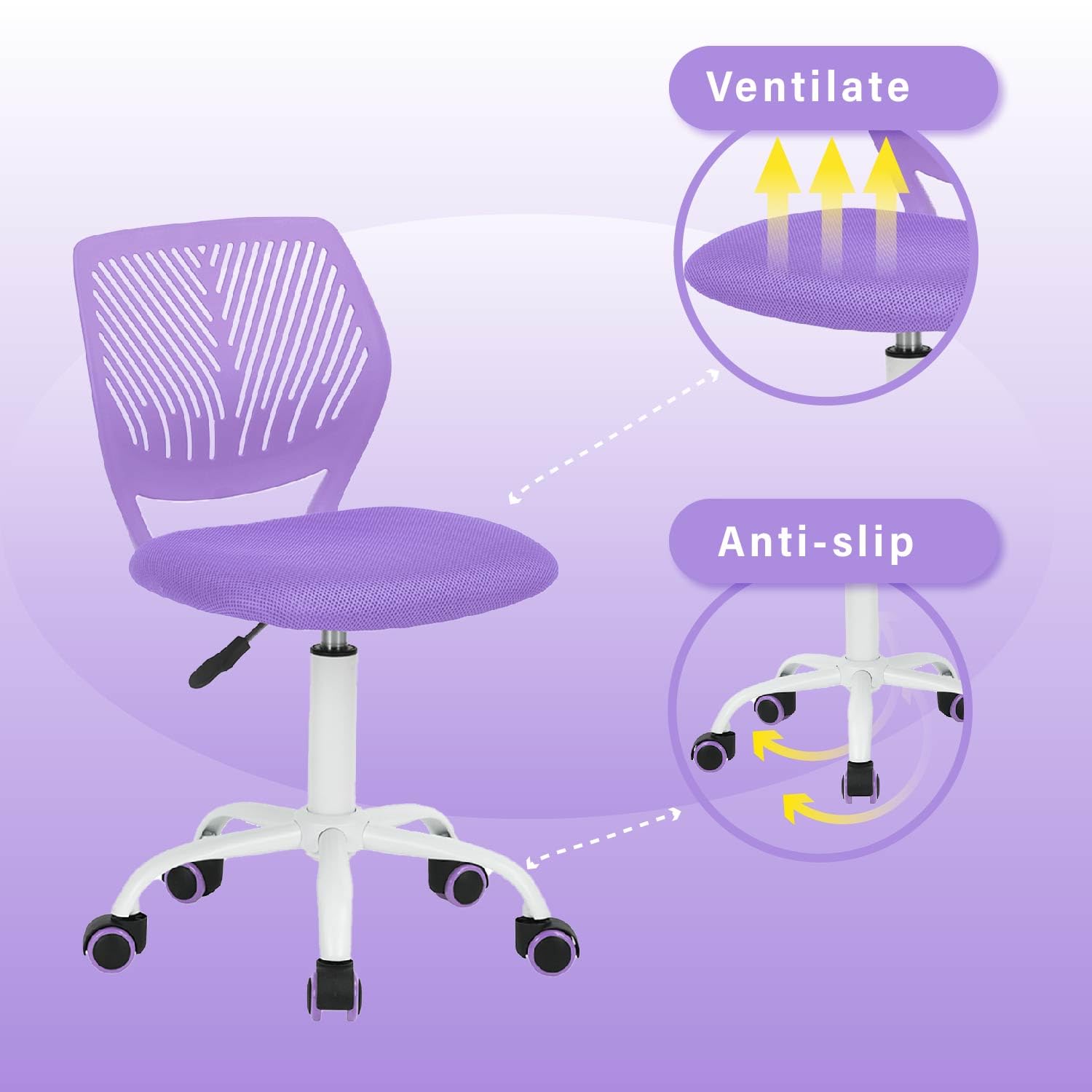 Homy Casa CARNATION PURPLE Office-Chairs - View #7