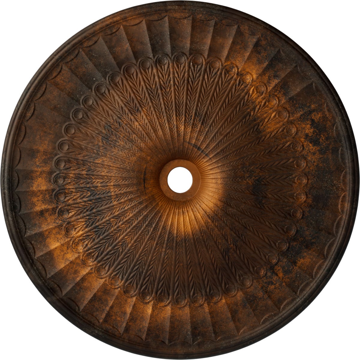 Ekena Millwork CM51GLRUS Galveston 51-in W x 51-in L Painted Rust Polyurethane Whole Ceiling Medallion