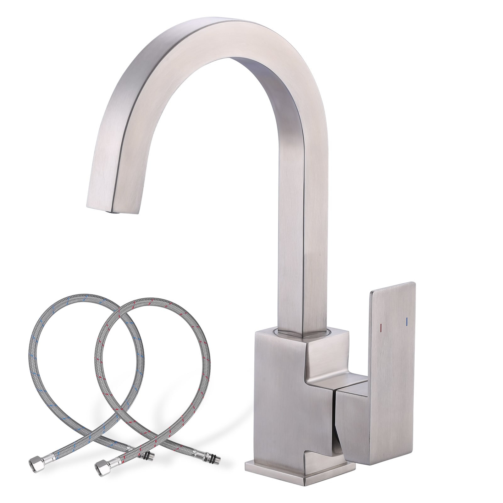 WOWOW 2316701 Brushed Nickel Single Handle Deck-mount Bar and Prep Kitchen Faucet with Sprayer