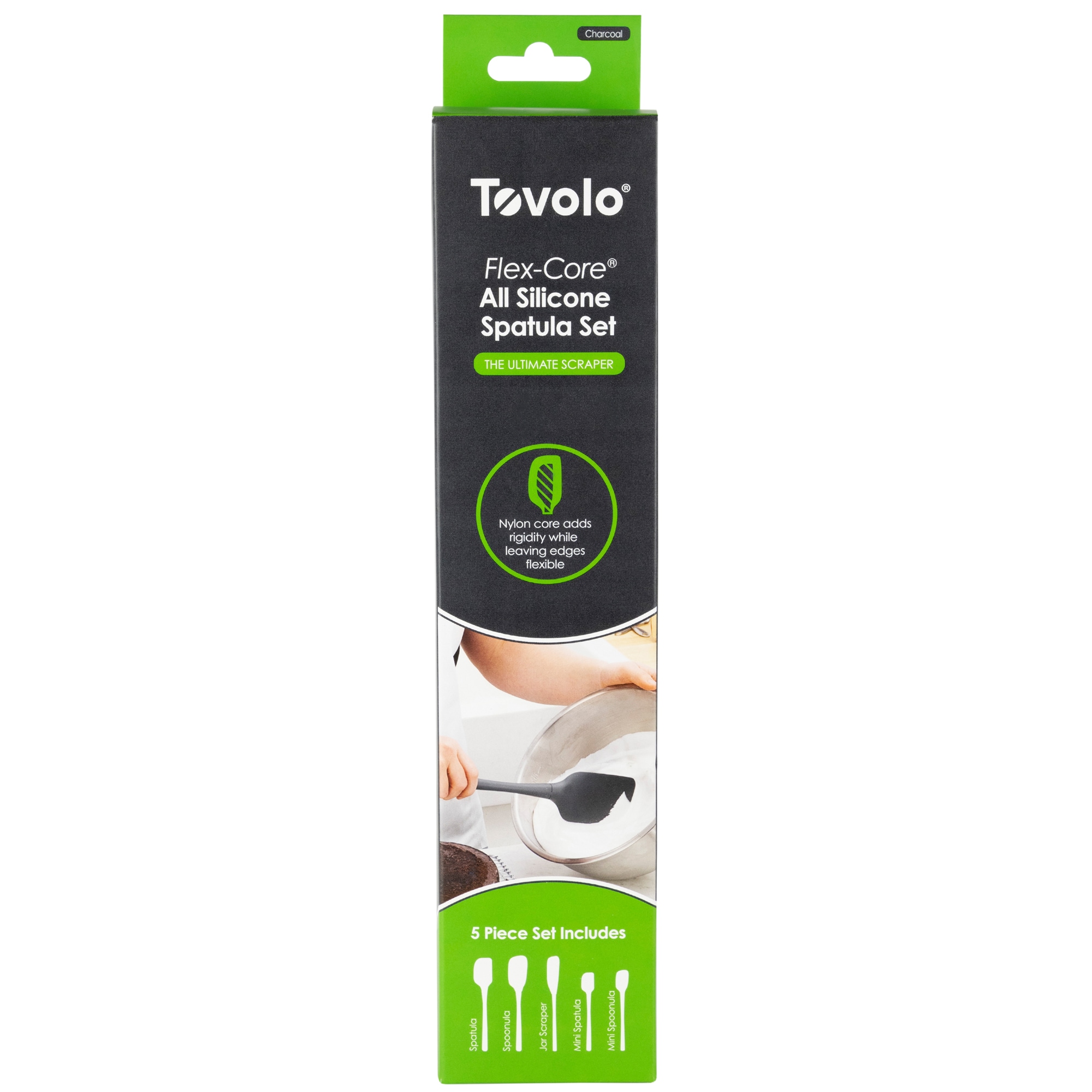 Tovolo - Flex-Core All Silicone Spatula - Charcoal